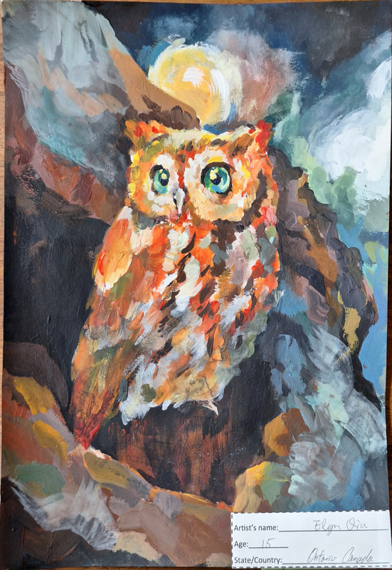 An artwork of an owl.