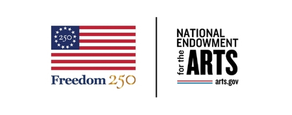 Freedom 250 logo alongside the National Endowment for the Arts logo.