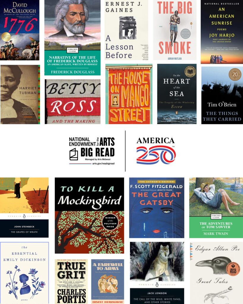 A collage of NEA Big Read Book covers for the 26-27 cycle.