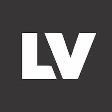 A logo with white text "LV" on a black square.