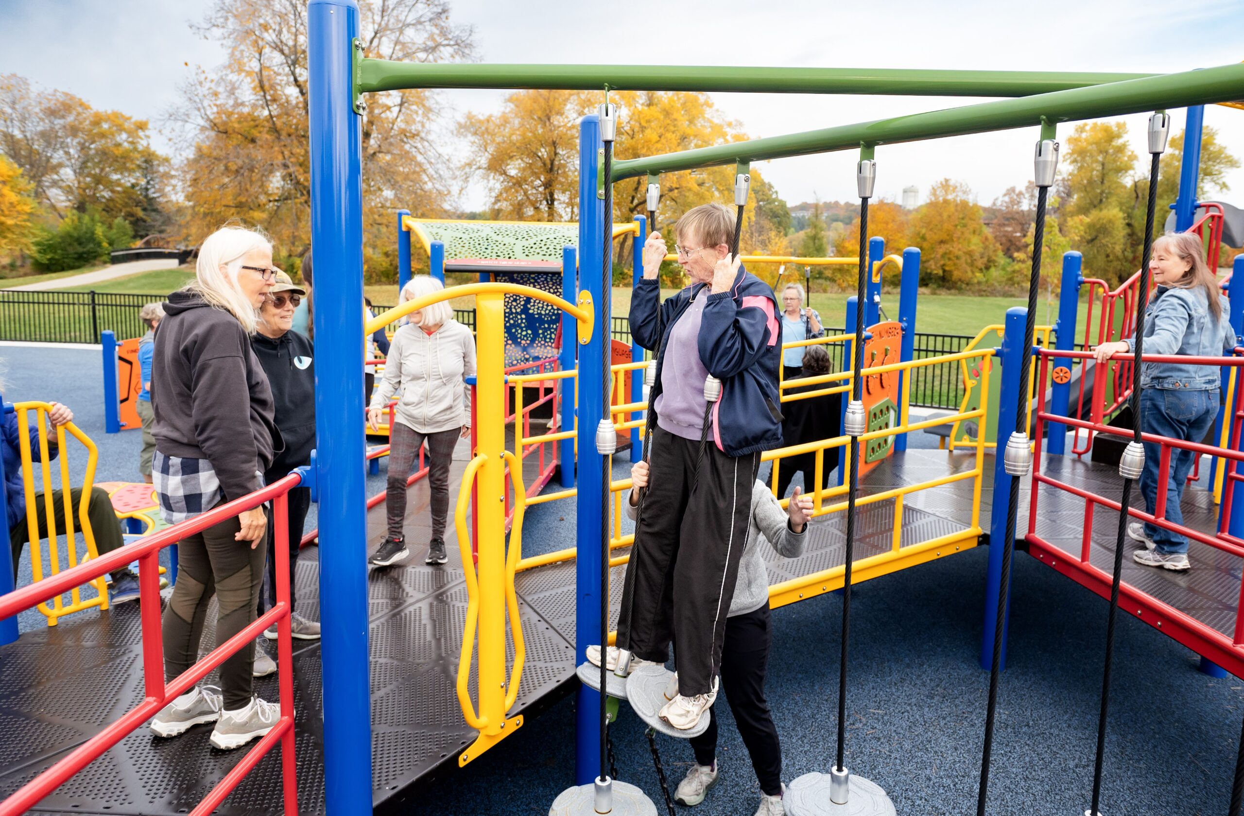 Older people playing at the playground