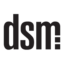 A black text logo reading "dsm"