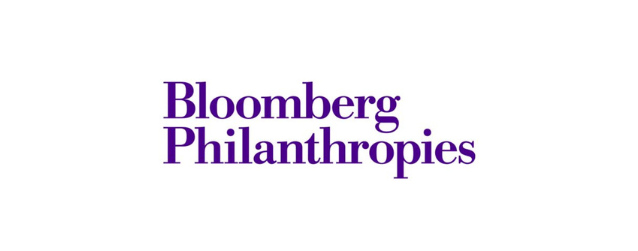 The logo for Bloomberg Philanthropies in purple letters.