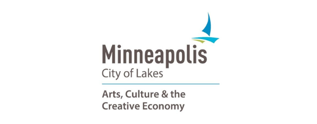 A logo with the words "Minneapolis: City of Lakes" over a blue line, followed by the words "Arts, Culture & the Creative Economy"