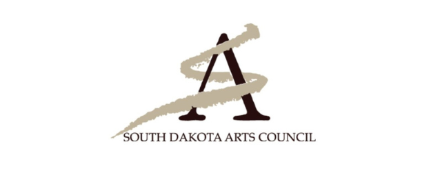 The logo for the South Dakota Arts Council: a black capital letter A with a gray swirl in the shape of an S around it.